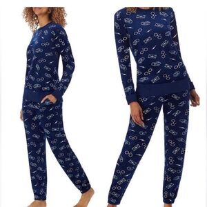 Wizarding World Women S Navy 2 PC Harry Potter Silky Stretch Fleece Paja…